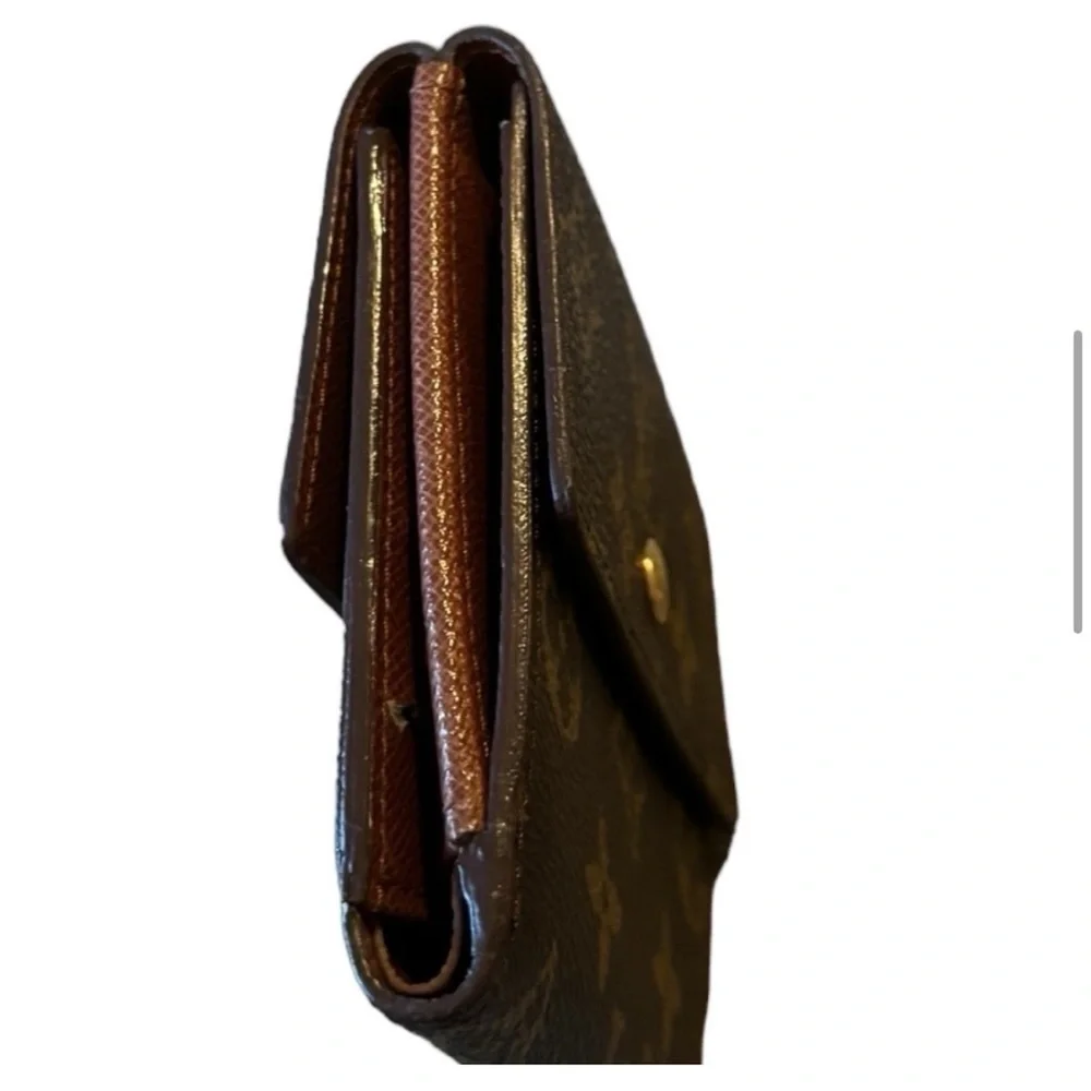 Louis Vuitton vintage bifold wallet snaps brown logo/gold hardware - Picture 5 of 13